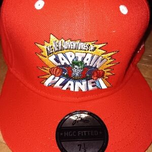 Captain Planet Red Fitted Hat